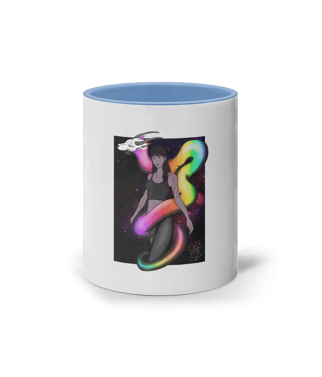 11oz Coloured Inner & Handle Mug rainbow dragon 23