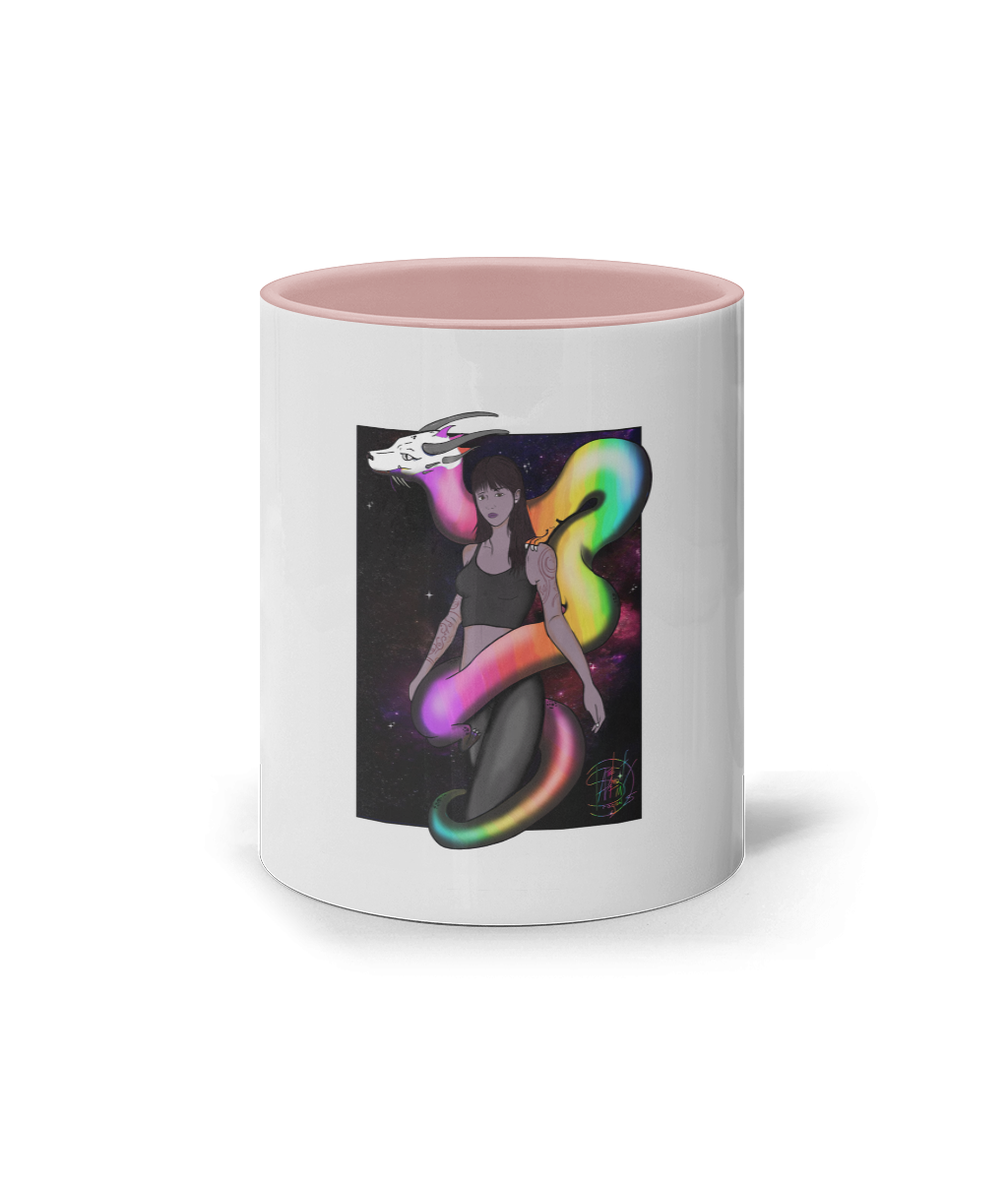 11oz Coloured Inner & Handle Mug rainbow dragon 23