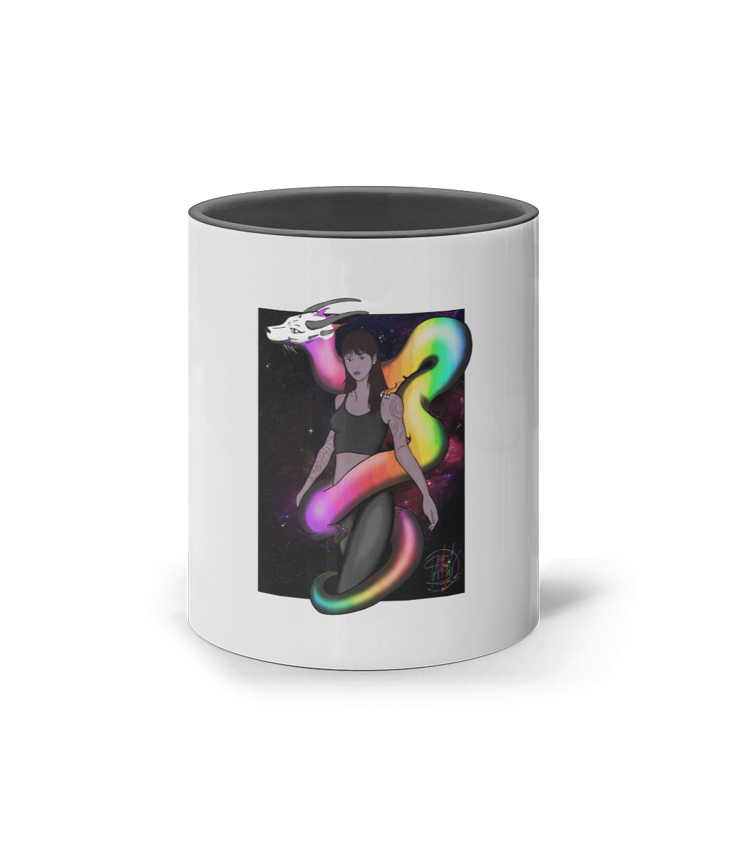 11oz Coloured Inner & Handle Mug rainbow dragon 23