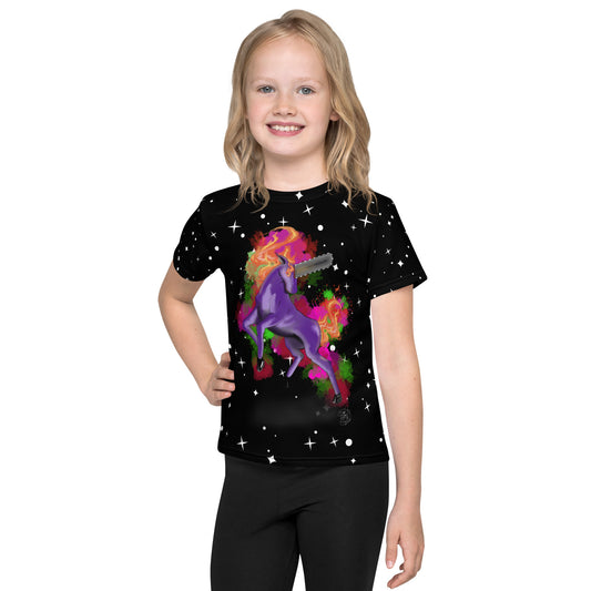 Kids crew neck t-shirt Chainsaw Unicorn
