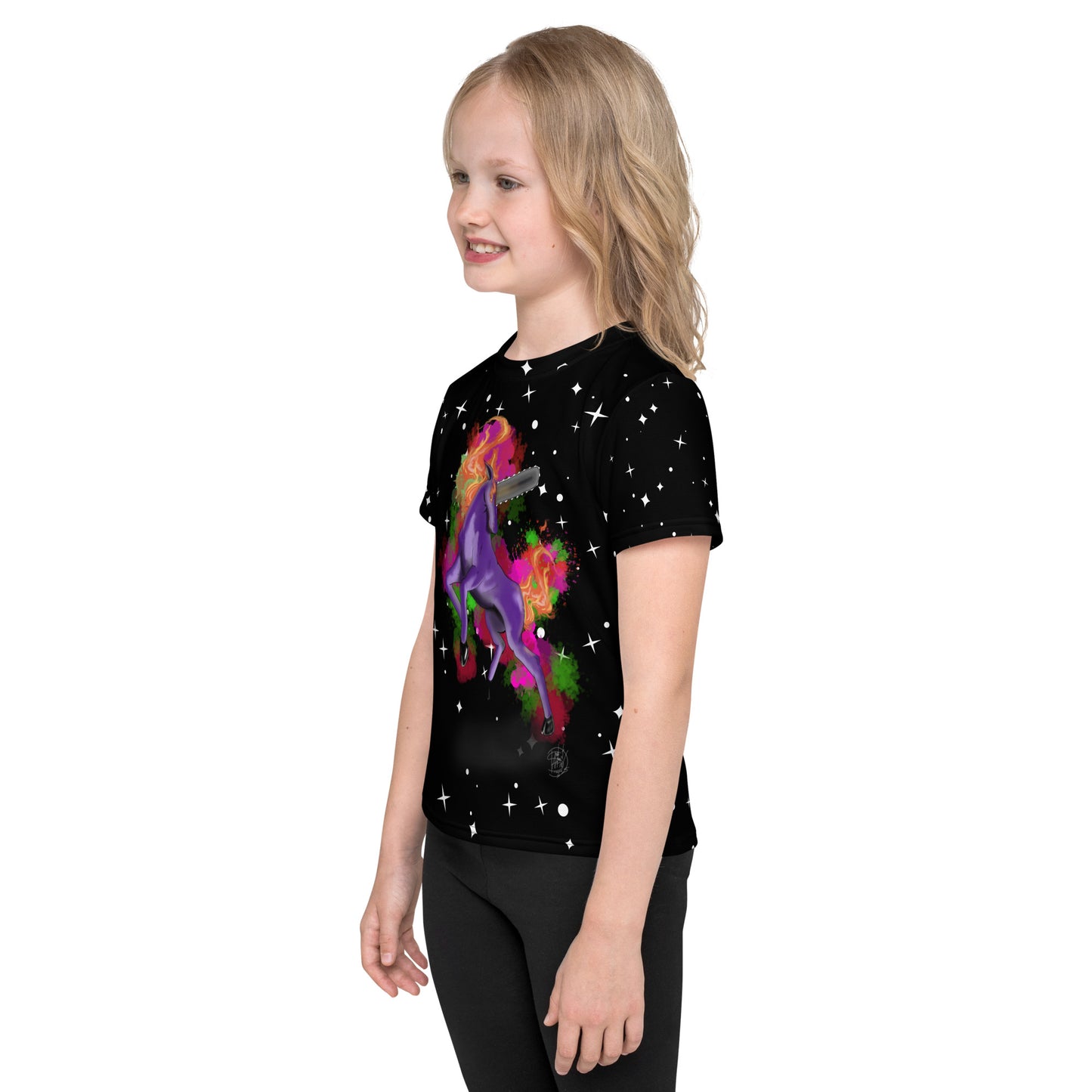 Kids crew neck t-shirt Chainsaw Unicorn