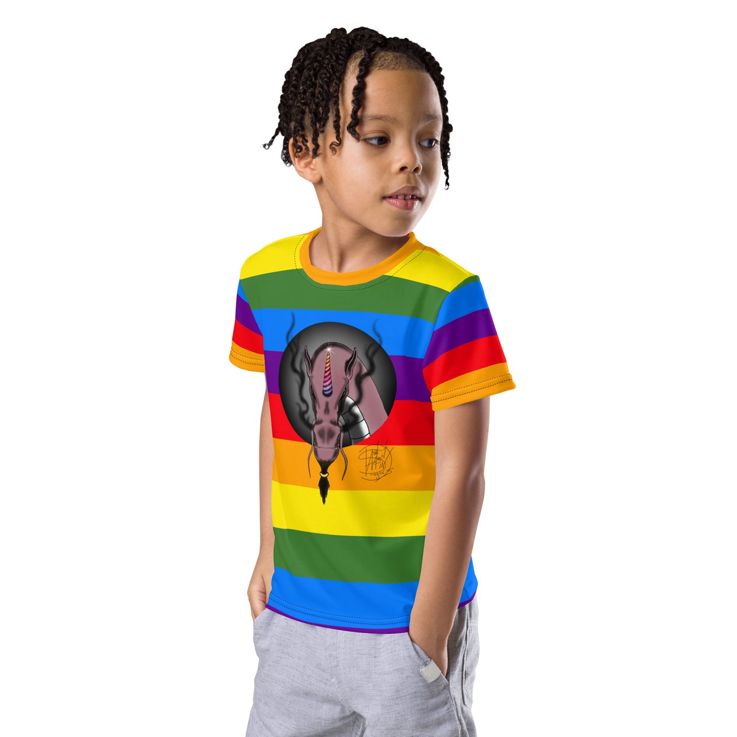 Kids crew neck t-shirt Sparkles The Unicorn Dragon Rainbow