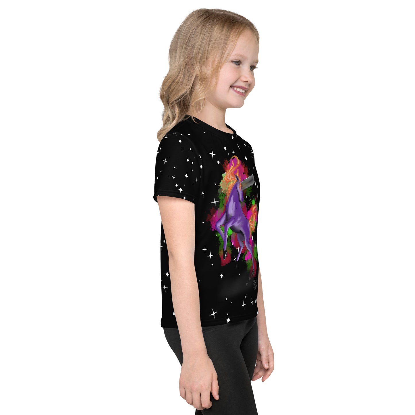 Kids crew neck t-shirt Chainsaw Unicorn