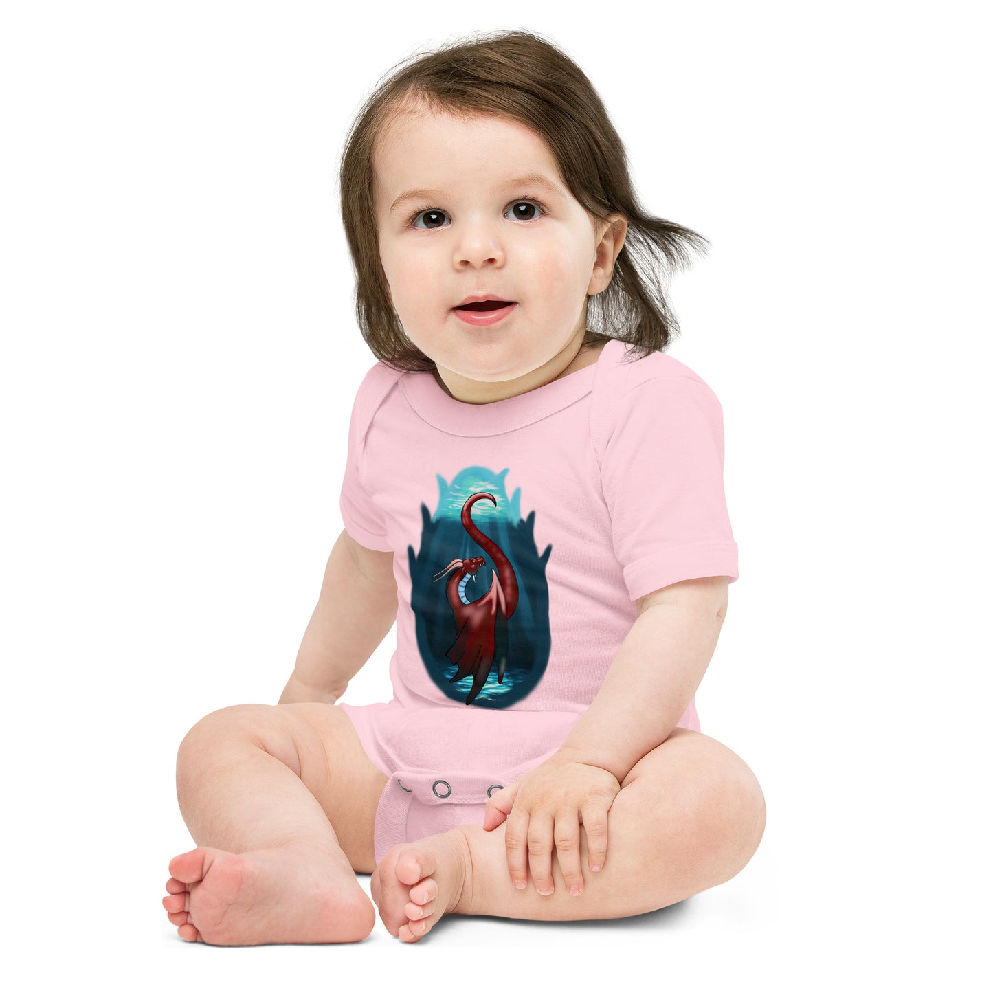 Baby short sleeve one piece Water Dragon