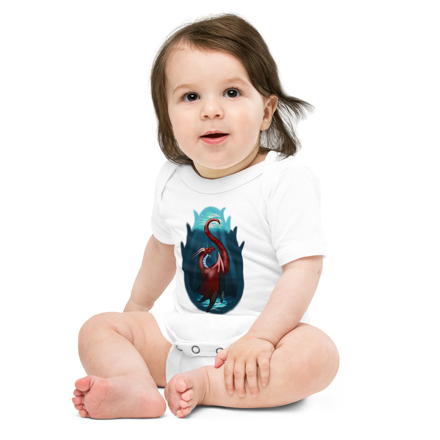 Baby short sleeve one piece Water Dragon