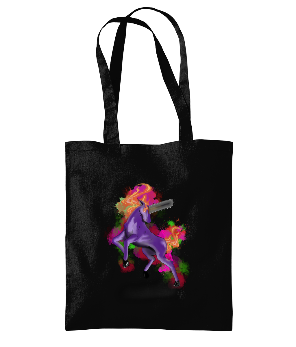 Westford Mill WM261 Organic Premium Cotton Tote Chainsaw Unicorn