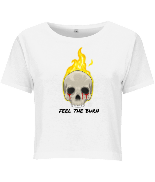 BYB BY042 Ladies Cropped Tee Feel The Burn
