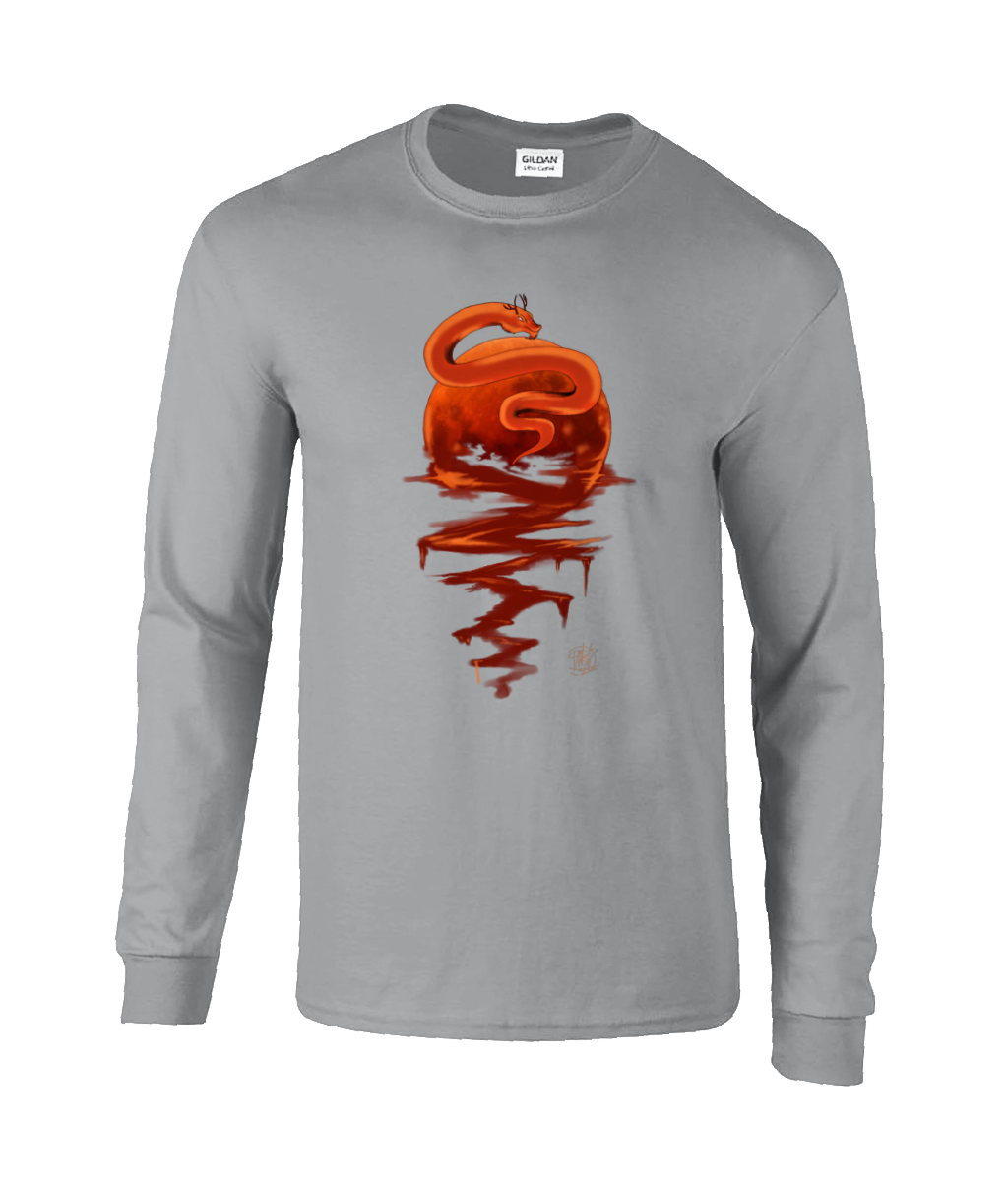 Gildan GD014 Ultra Cotton Adult Long Sleeve T-Shirt Blood Moon