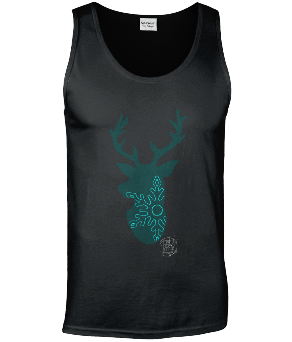 Gildan GD012 Softstyle Adult Tank Top Christmas Reindeer Snowflake