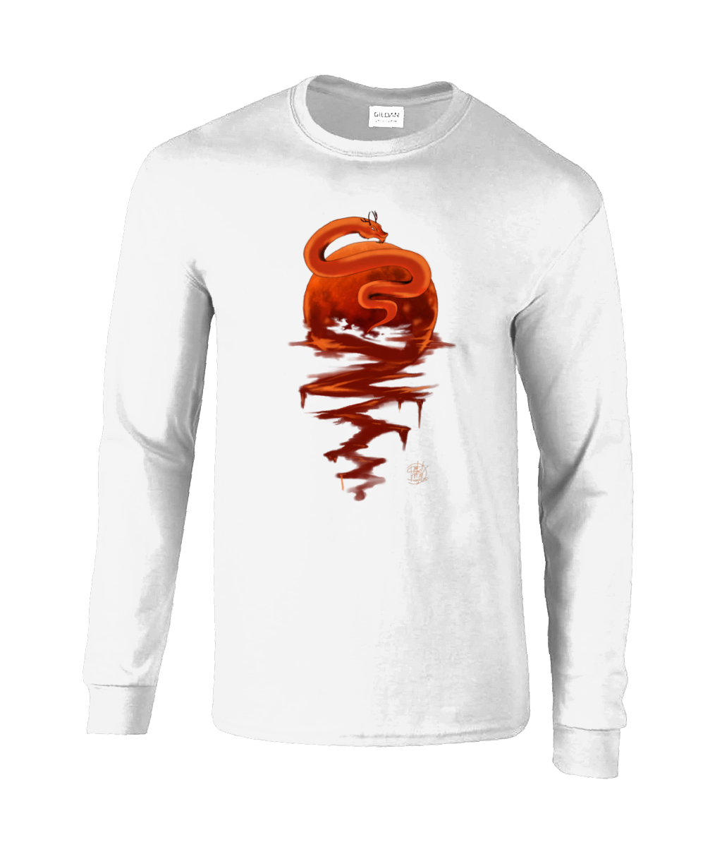 Gildan GD014 Ultra Cotton Adult Long Sleeve T-Shirt Blood Moon