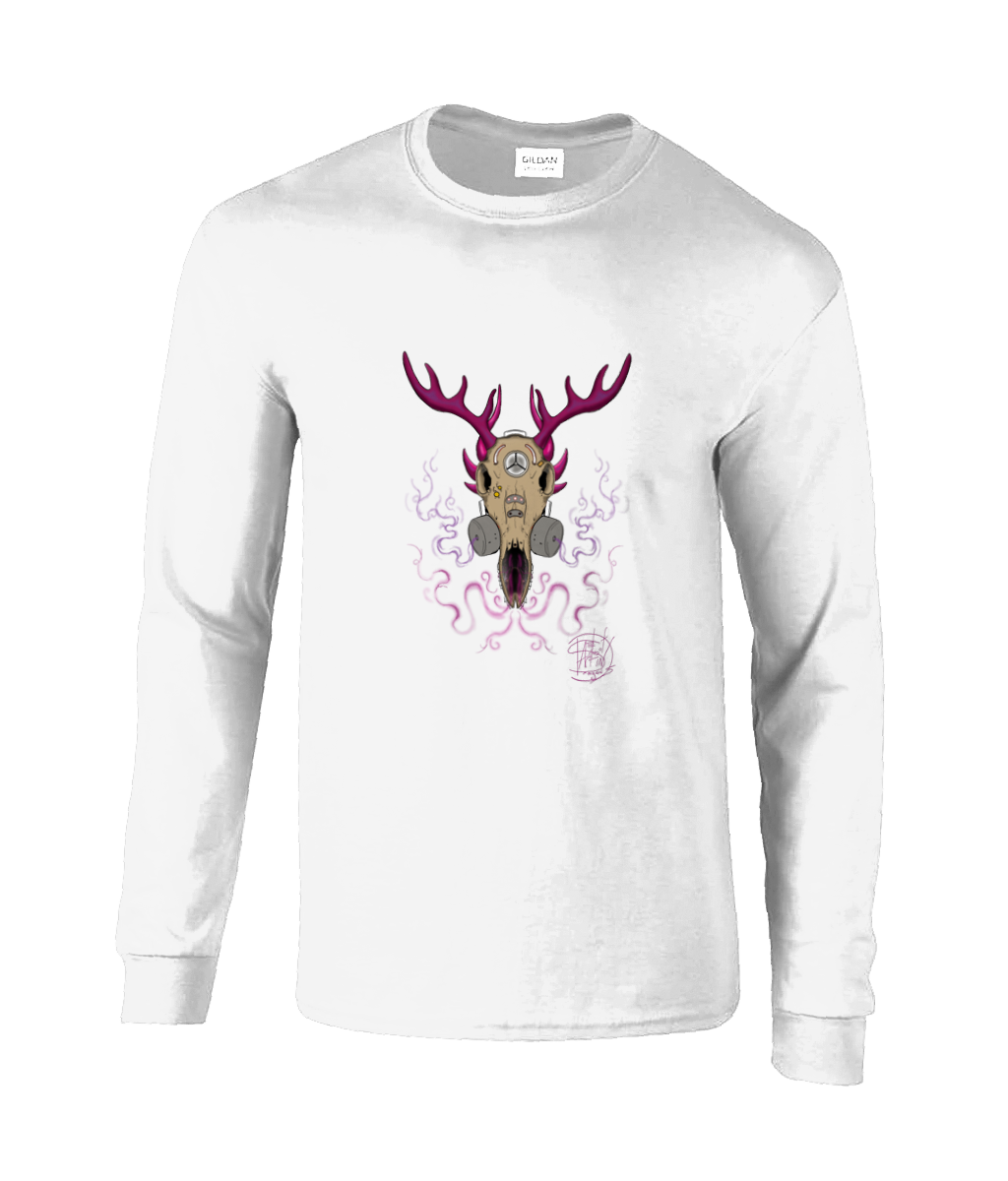 Gildan GD014 Ultra Cotton Adult Long Sleeve T-Shirt Gas Mask Deer 1