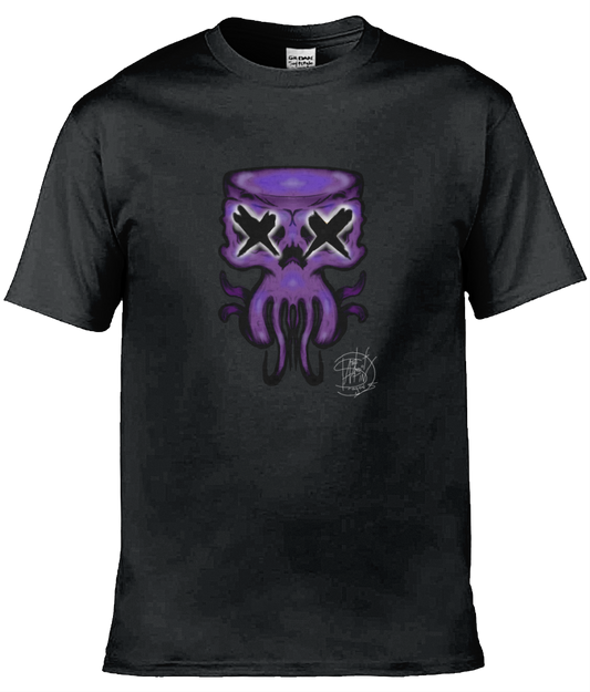 Gildan GD001 Softstyle Adult Ringspun T-Shirt Purple Octo Skull