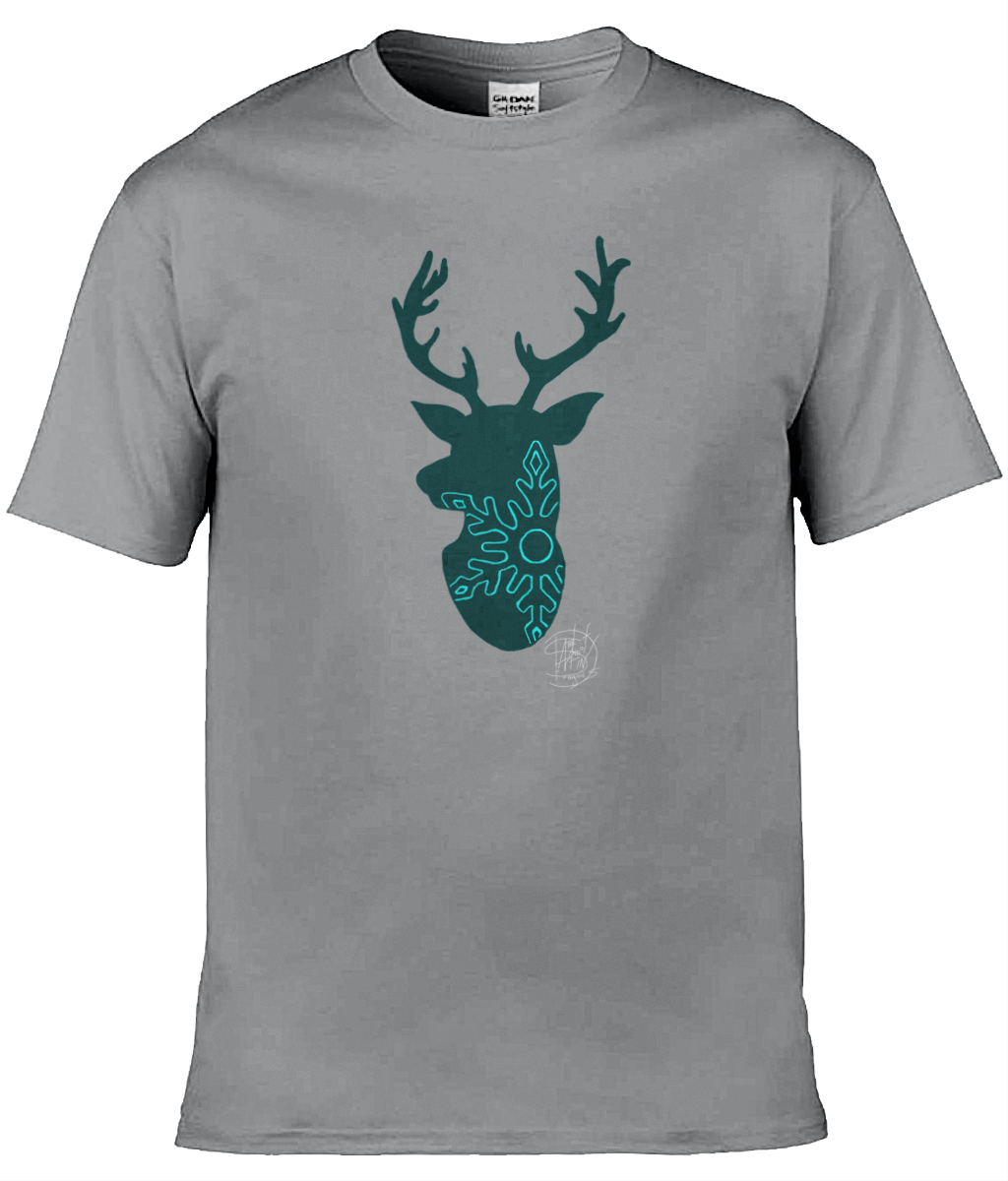 Gildan GD001 Softstyle Adult Ringspun T-Shirt Christmas Reindeer Snowflake