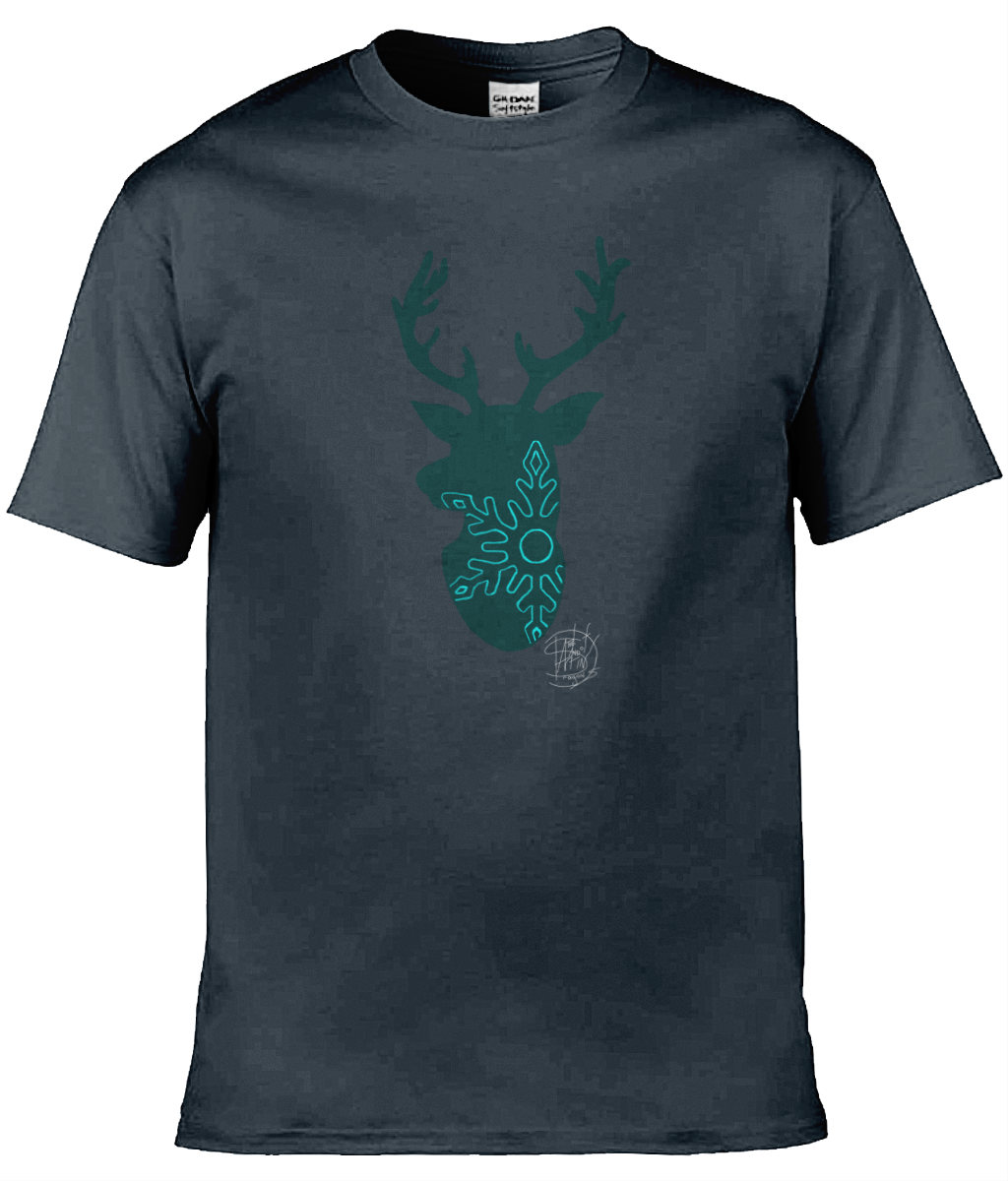 Gildan GD001 Softstyle Adult Ringspun T-Shirt Christmas Reindeer Snowflake