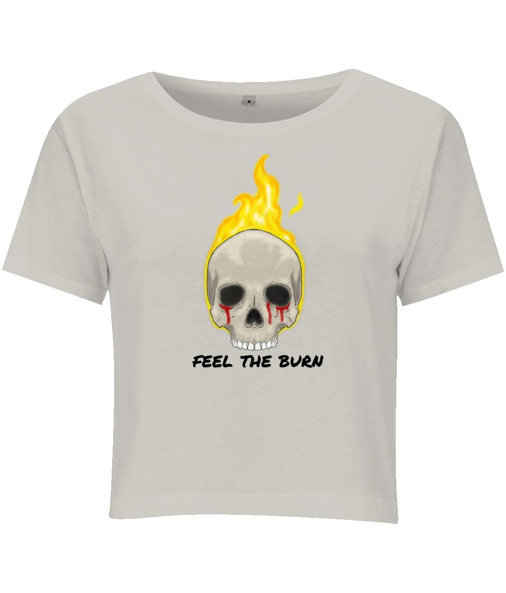 BYB BY042 Ladies Cropped Tee Feel The Burn