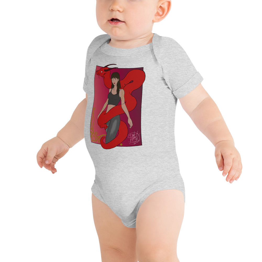 Baby short sleeve one piece Twist Red