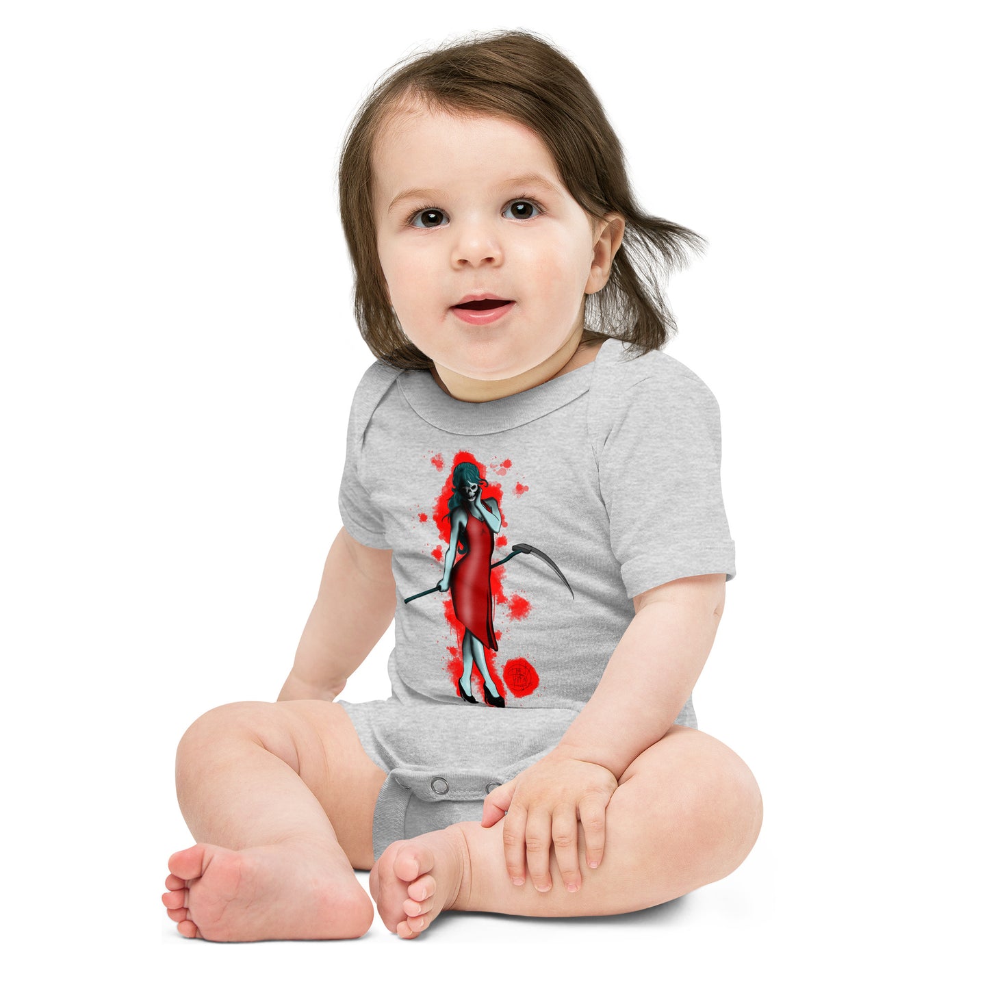 Baby short sleeve one piece Lady Death Red Blood Splat