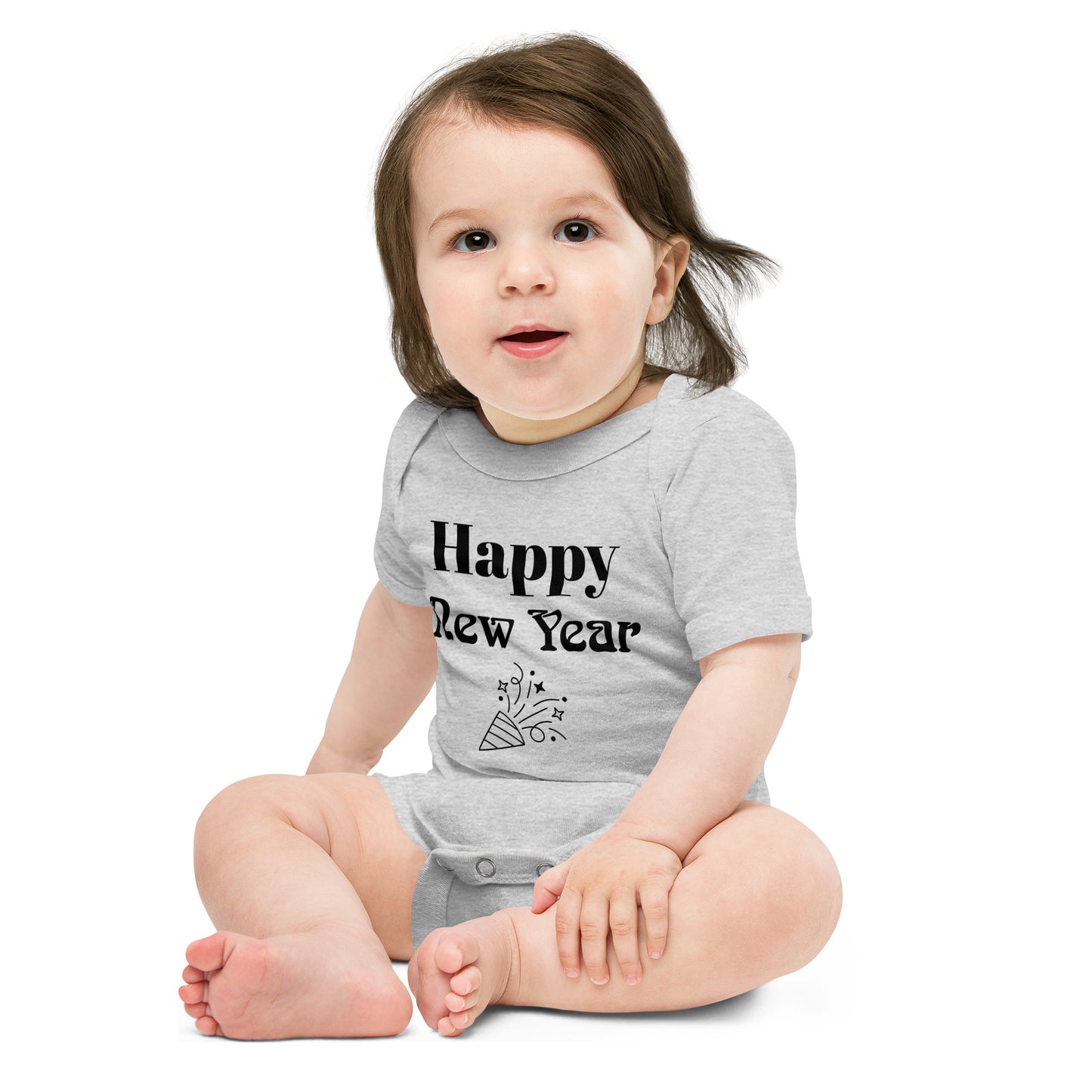 Baby short sleeve one piece Happy New Year