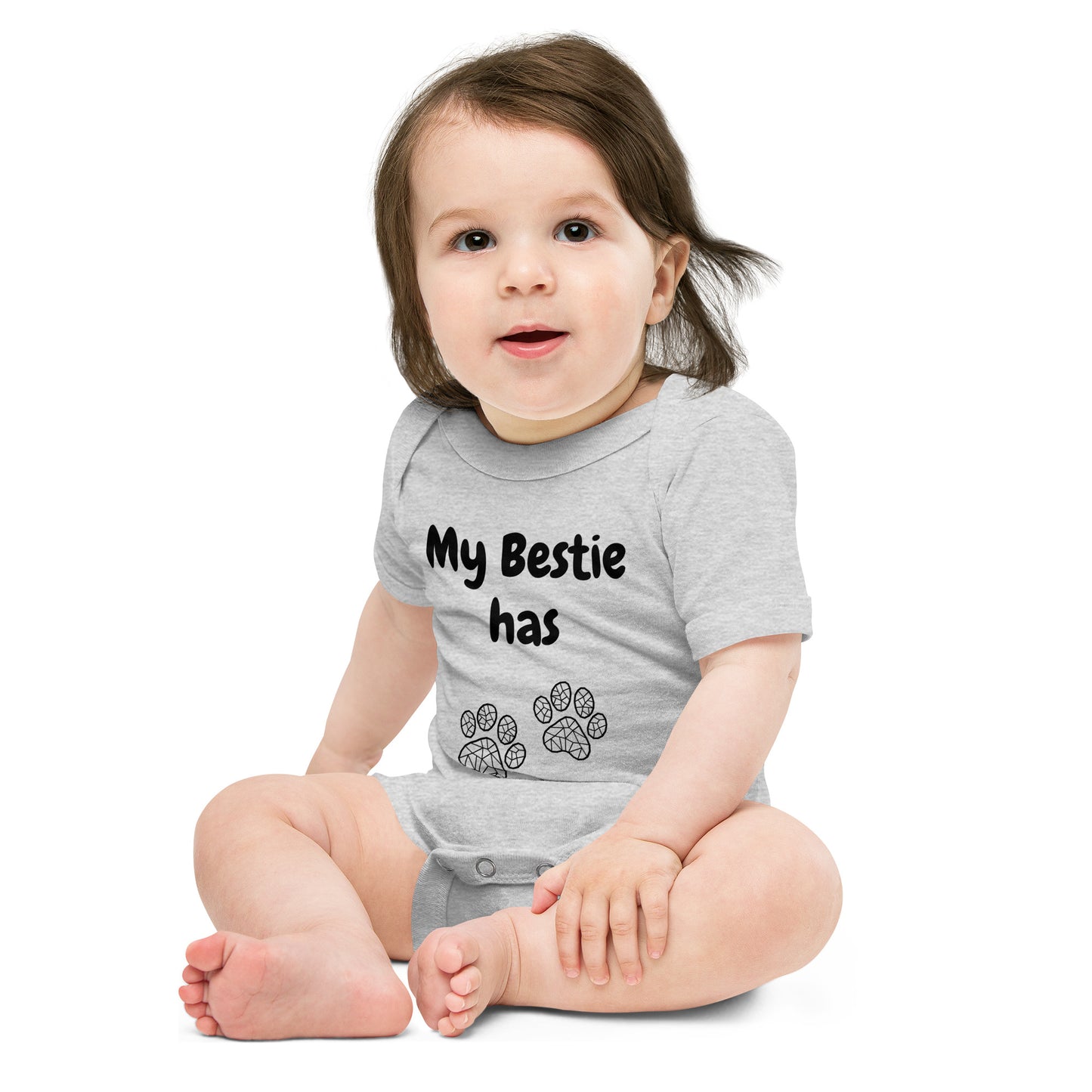Baby short sleeve one piece My Bestie Has Paws