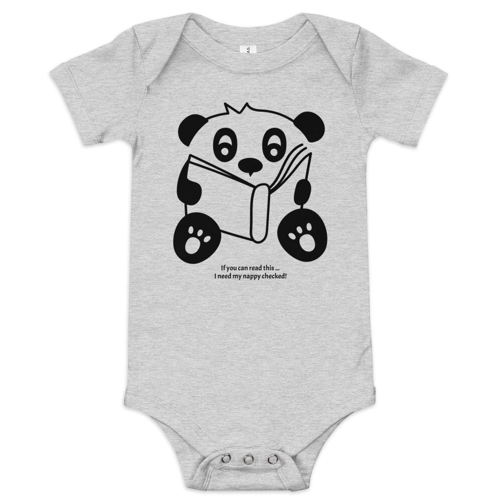 Baby short sleeve one piece If You Can Read This I Need My Nappy Checked!