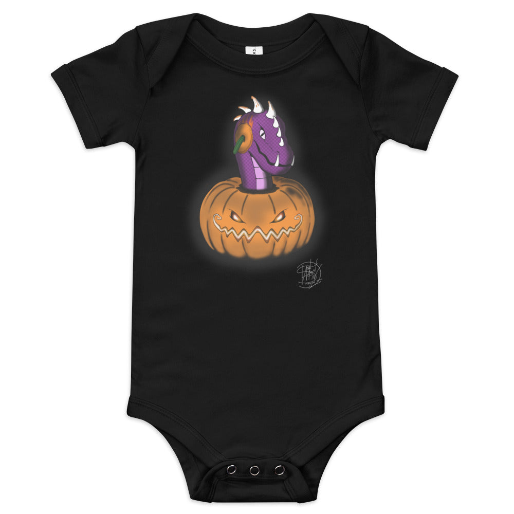 Baby short sleeve one piece Halloween Pumpkin Peekaboo