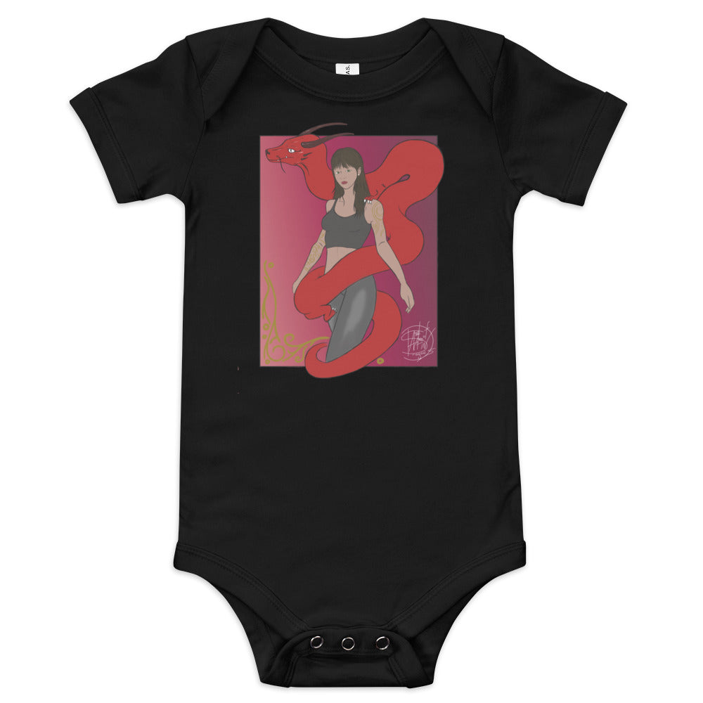 Baby short sleeve one piece Twist Red