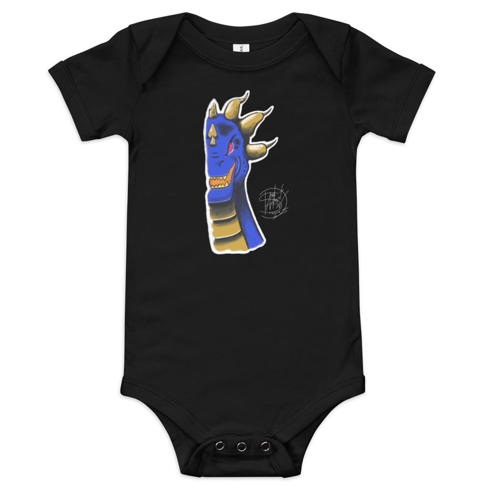 Baby short sleeve one piece Royal Roarsome Blue