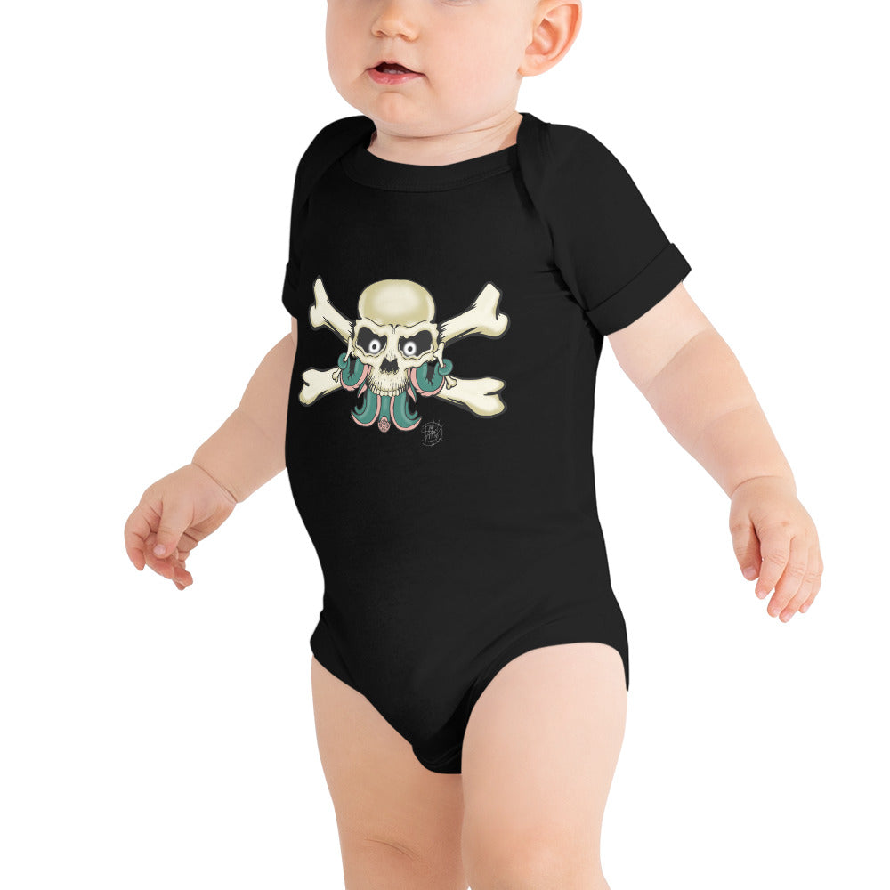 Baby short sleeve one piece Skull and Crossbones