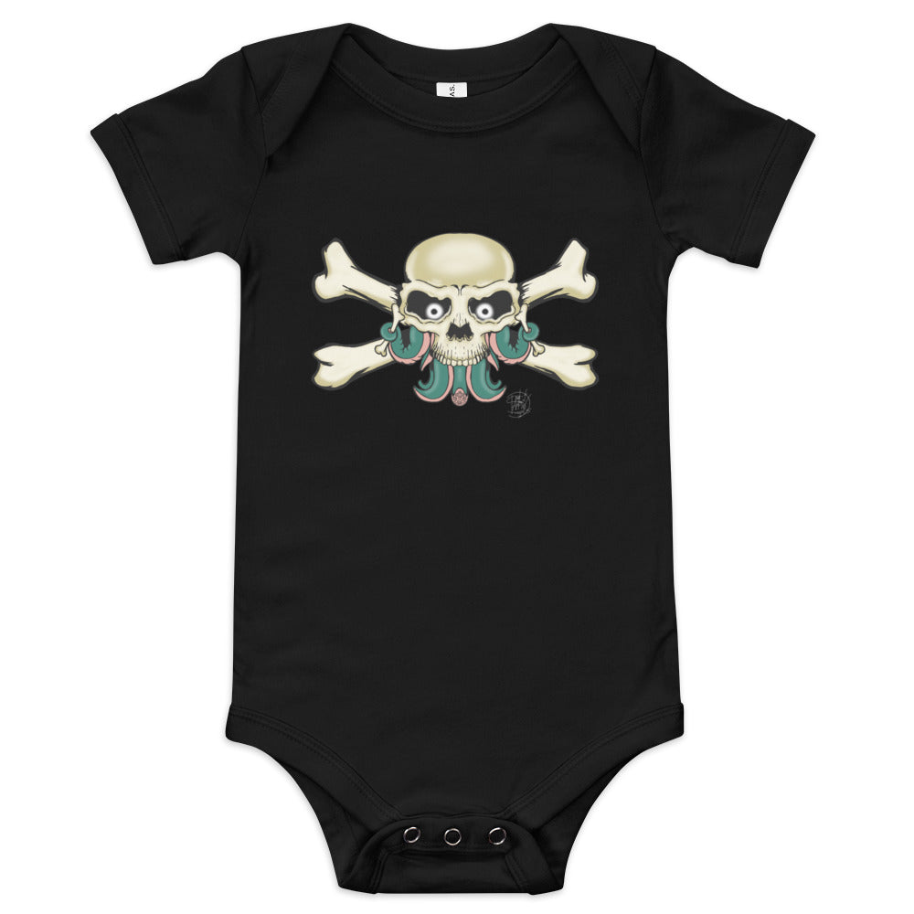 Baby short sleeve one piece Skull and Crossbones