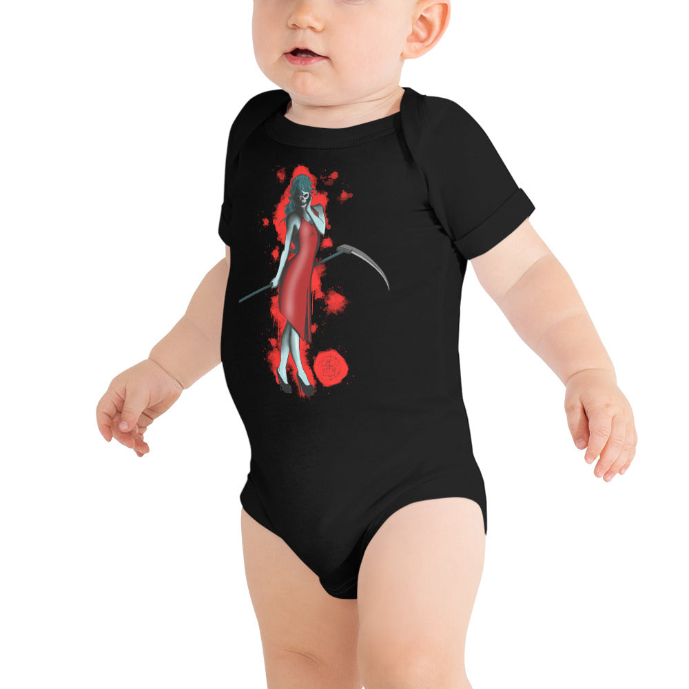 Baby short sleeve one piece Lady Death Red Blood Splat