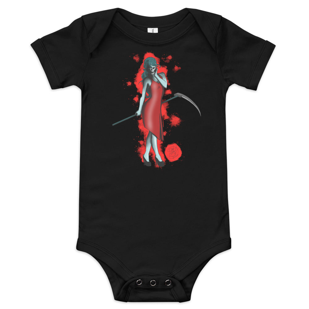 Baby short sleeve one piece Lady Death Red Blood Splat