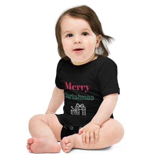 Baby short sleeve one piece Merry Christmas (present)