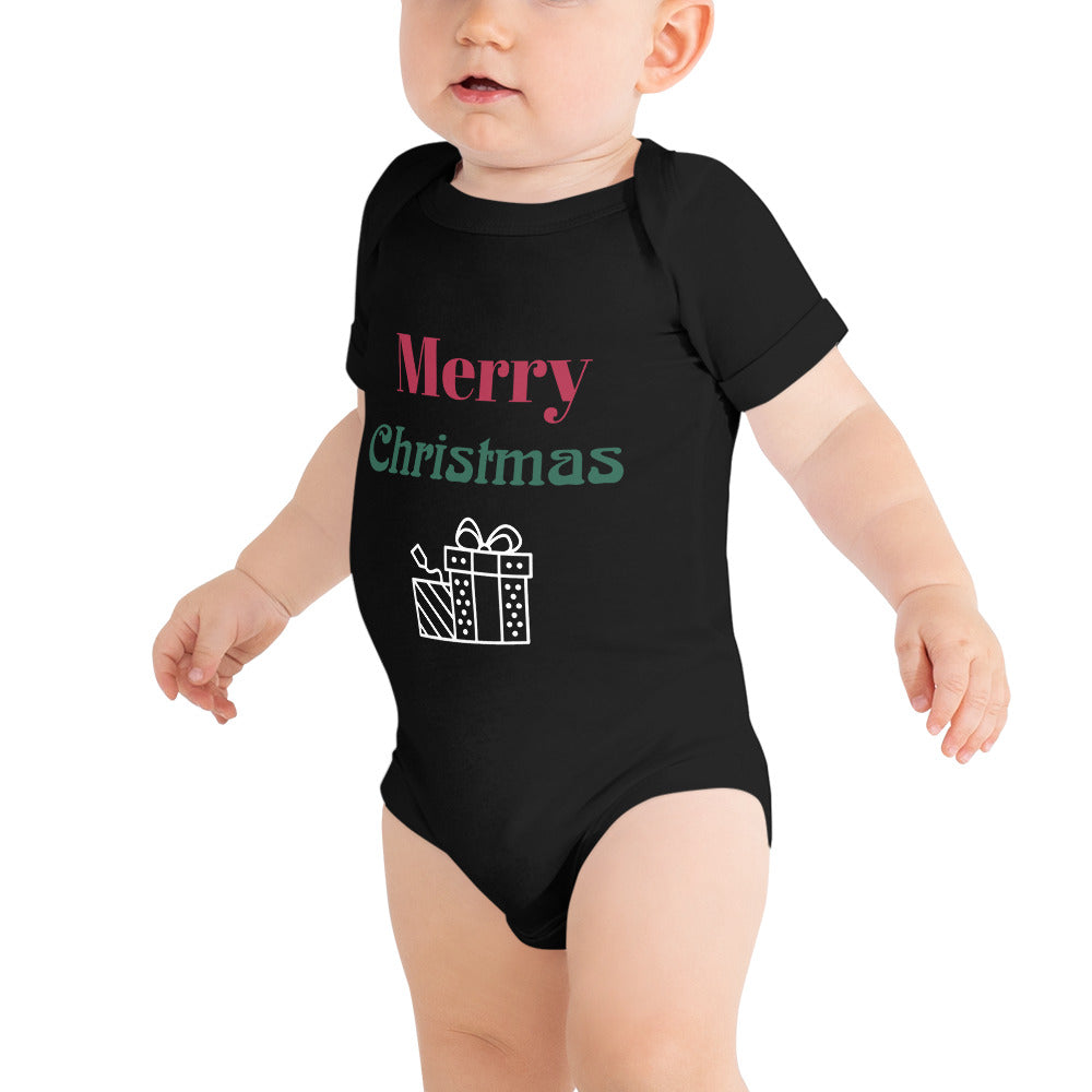 Baby short sleeve one piece Merry Christmas (present)