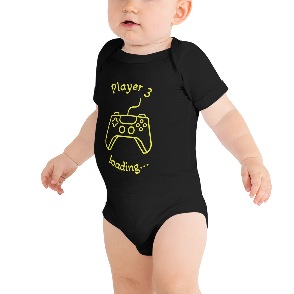 Baby short sleeve one piece Player 3 loading... (black)