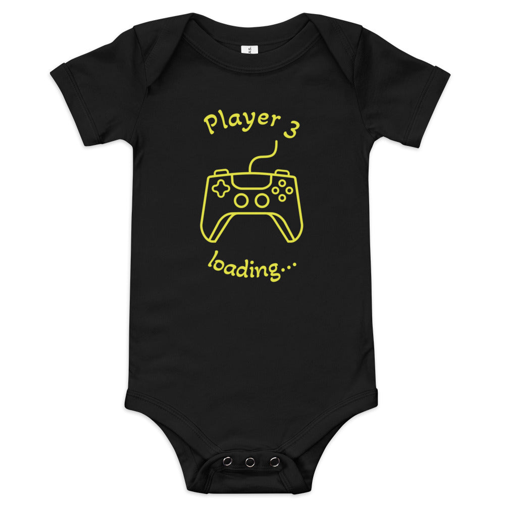 Baby short sleeve one piece Player 3 loading... (black)