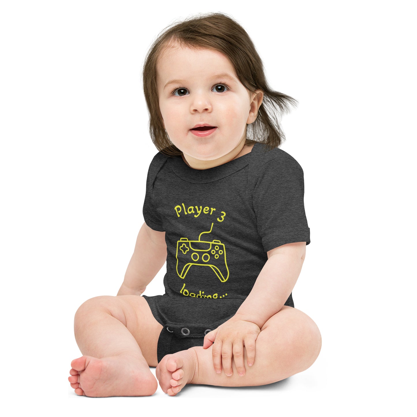 Baby short sleeve one piece Player 3 loading... (black)