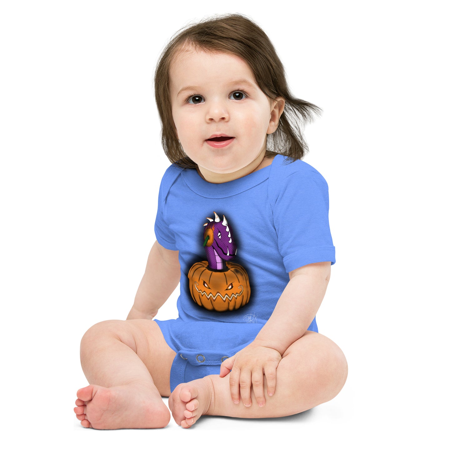 Baby short sleeve one piece Halloween Pumpkin Peekaboo