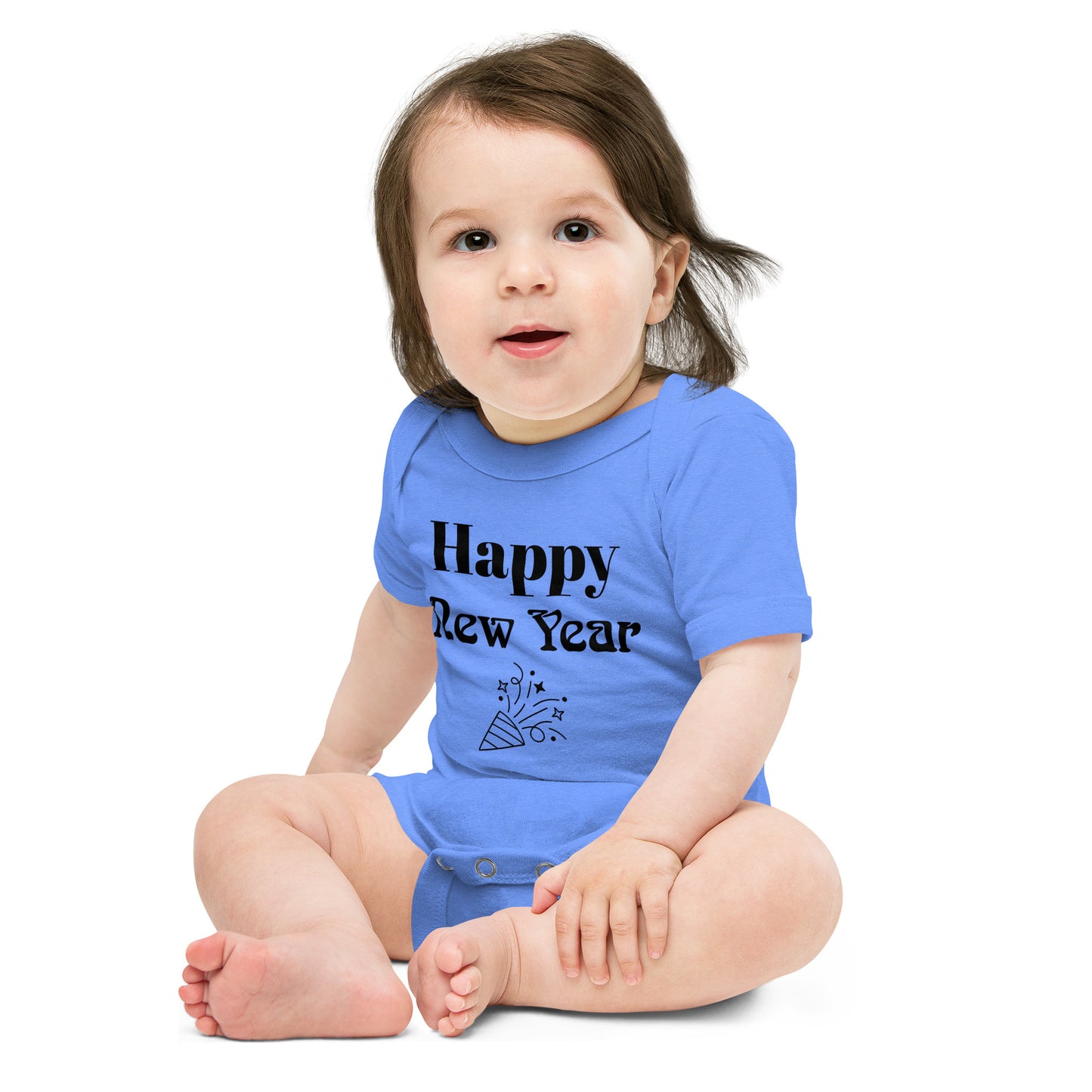 Baby short sleeve one piece Happy New Year