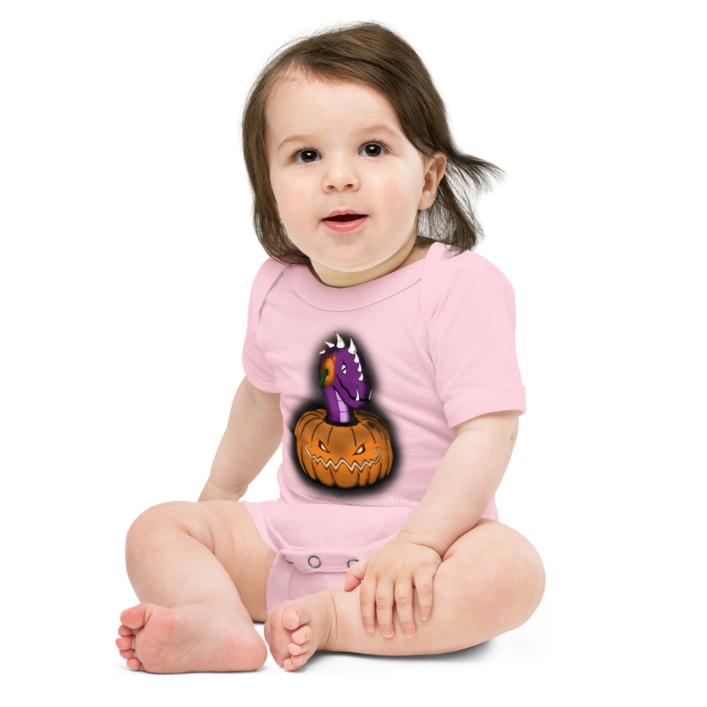 Baby short sleeve one piece Halloween Pumpkin Peekaboo