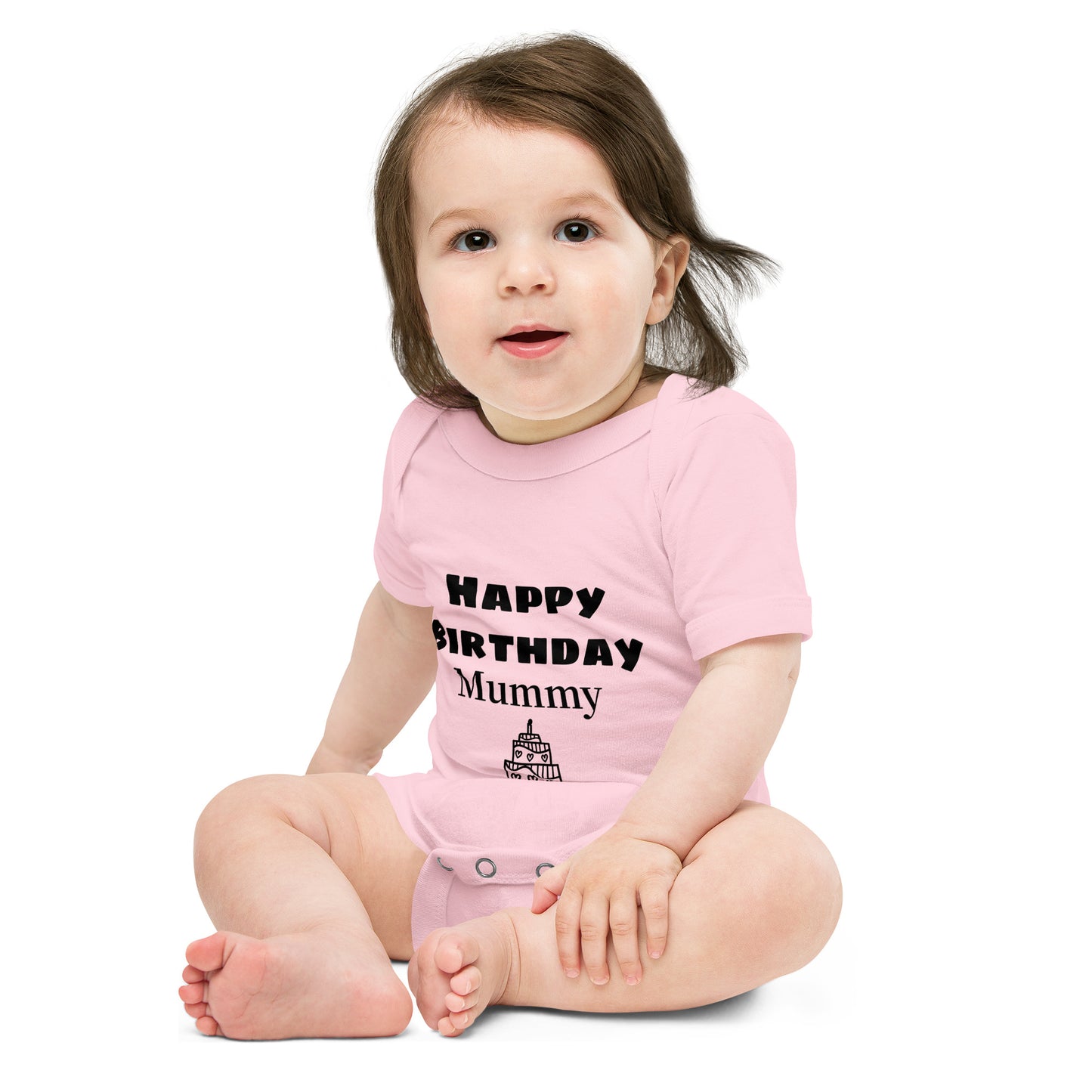Baby short sleeve one piece Happy Birthday Mummy