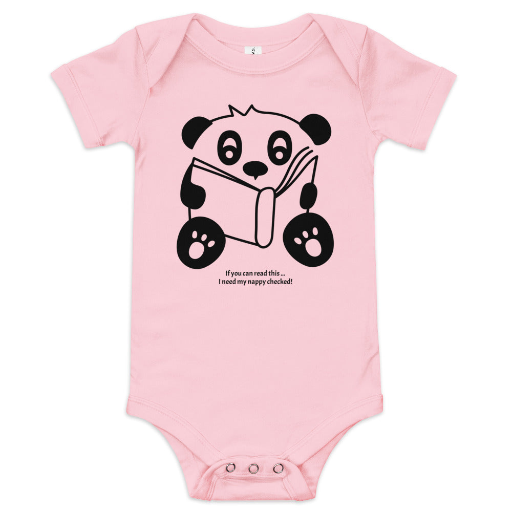 Baby short sleeve one piece If You Can Read This I Need My Nappy Checked!
