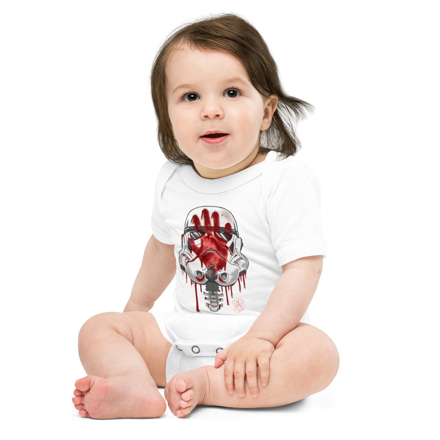 Baby short sleeve one piece Dead Trooper Neck