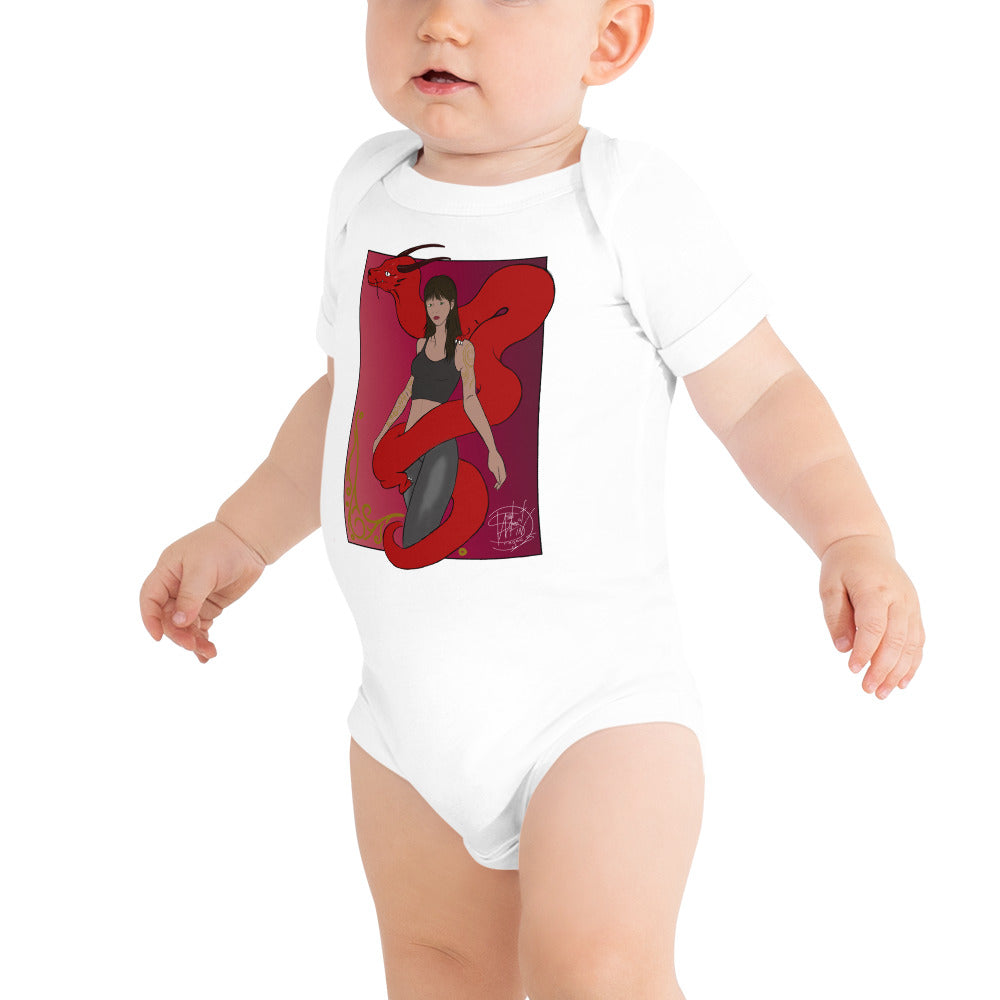 Baby short sleeve one piece Twist Red