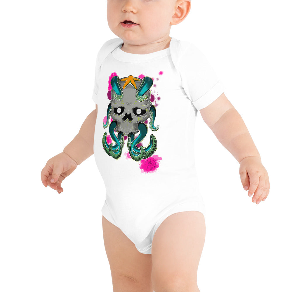 Baby short sleeve one piece Octo Neon