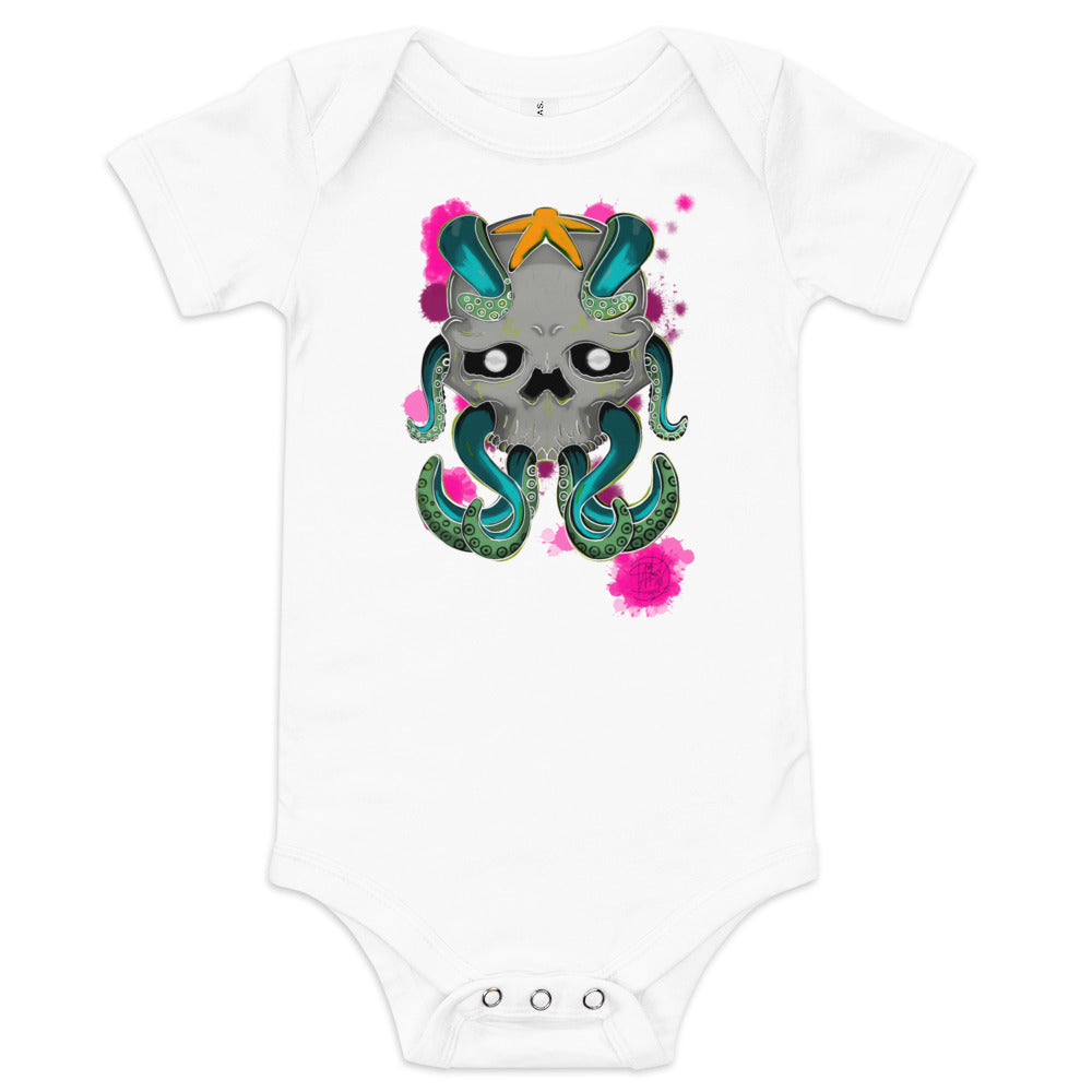 Baby short sleeve one piece Octo Neon