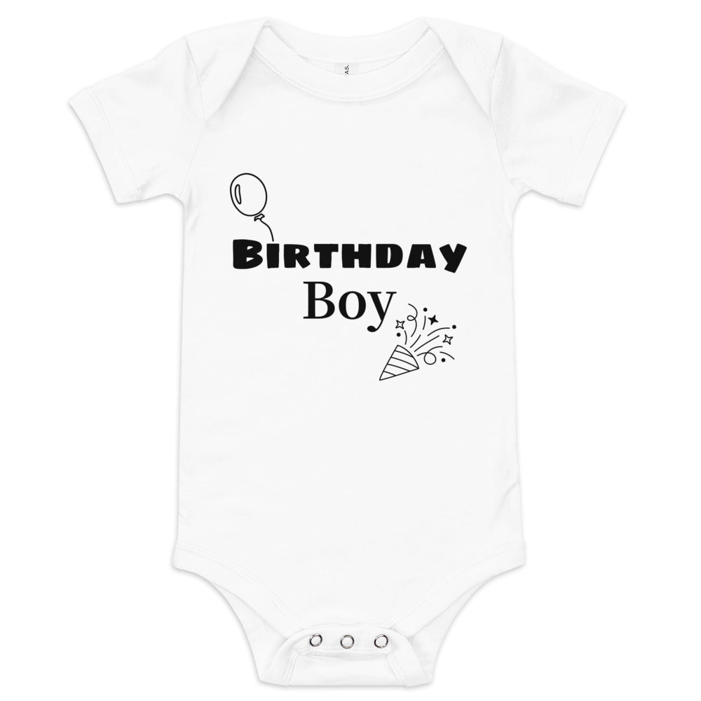 Baby short sleeve one piece Birthday Boy