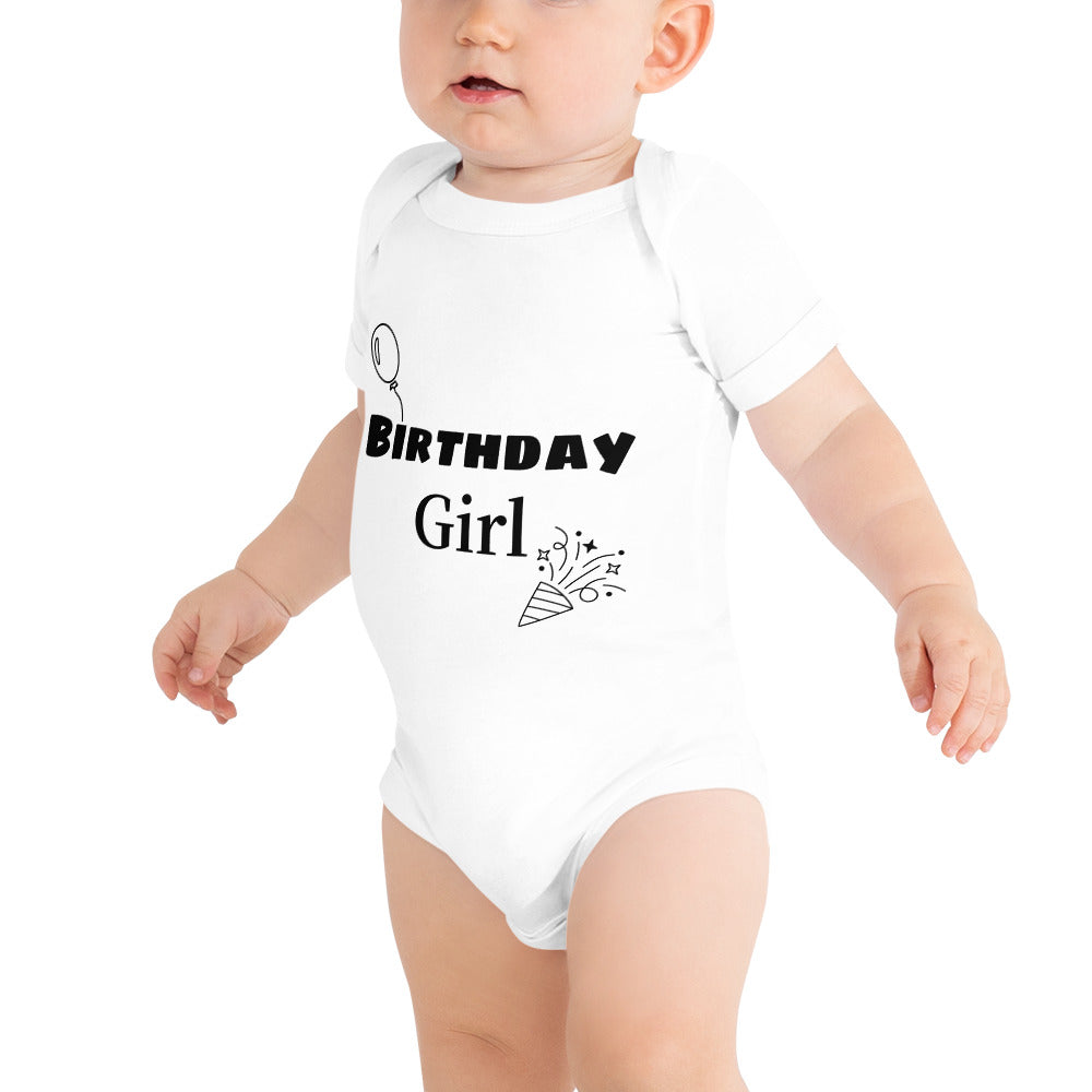 Baby short sleeve one piece Birthday Girl