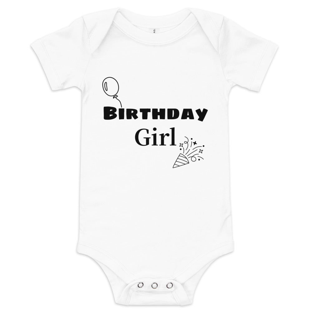 Baby short sleeve one piece Birthday Girl
