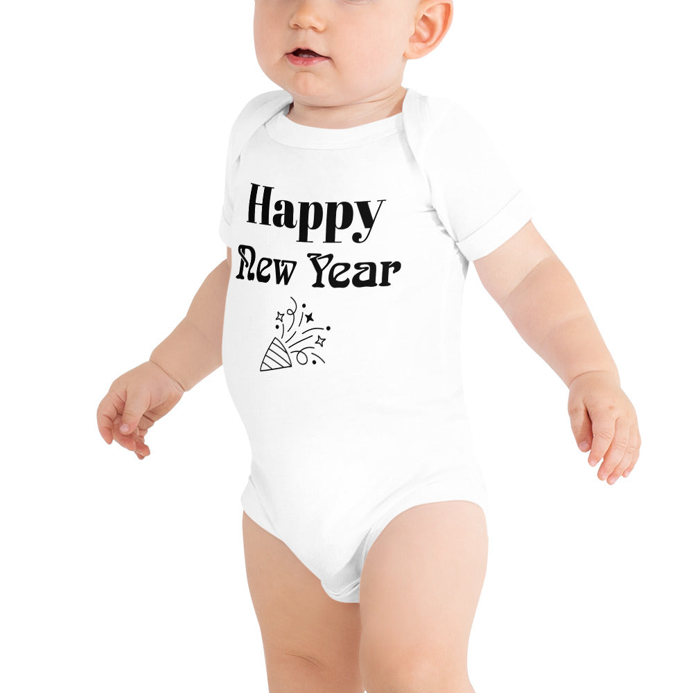 Baby short sleeve one piece Happy New Year