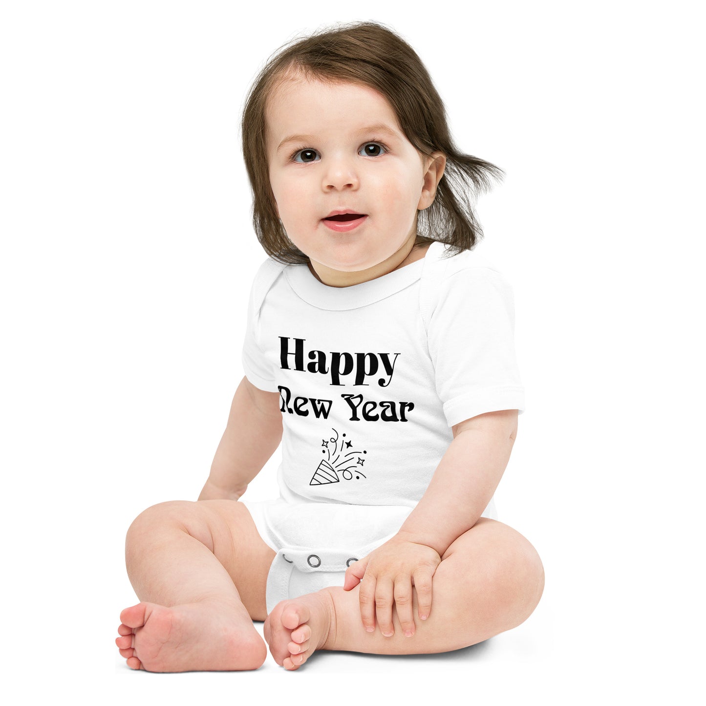 Baby short sleeve one piece Happy New Year